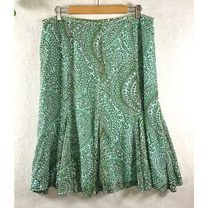 JH Collectible Women Midi Skirt Sz 14 Teal Fairy Feminine Romantic Artsy Chiffon